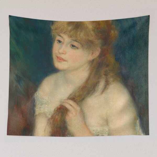 Item preview, Auguste Renoir, Young Woman Braiding Her Hair, 1876 Painting designed and sold by VibrantDesign.