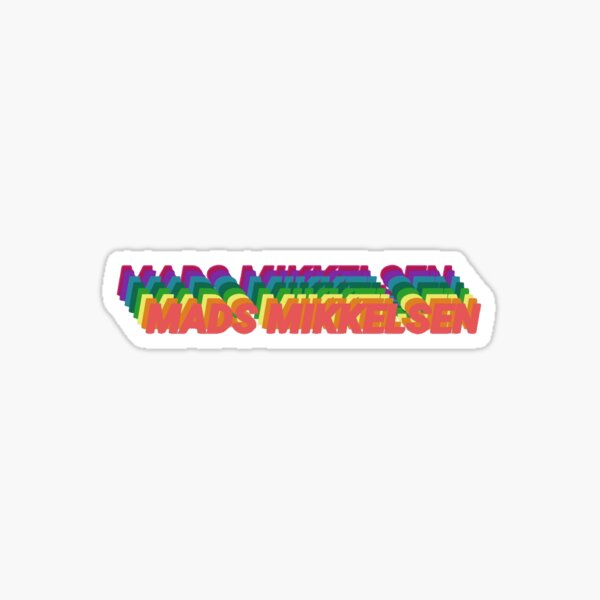 Mads Mikkelsen Rainbow Lettering Sticker