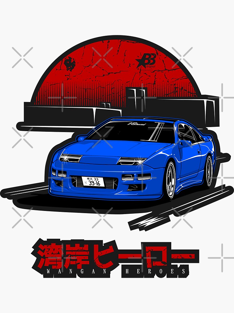 Wangan Heroes Z32 - Blue - Sticker by BBsOriginal