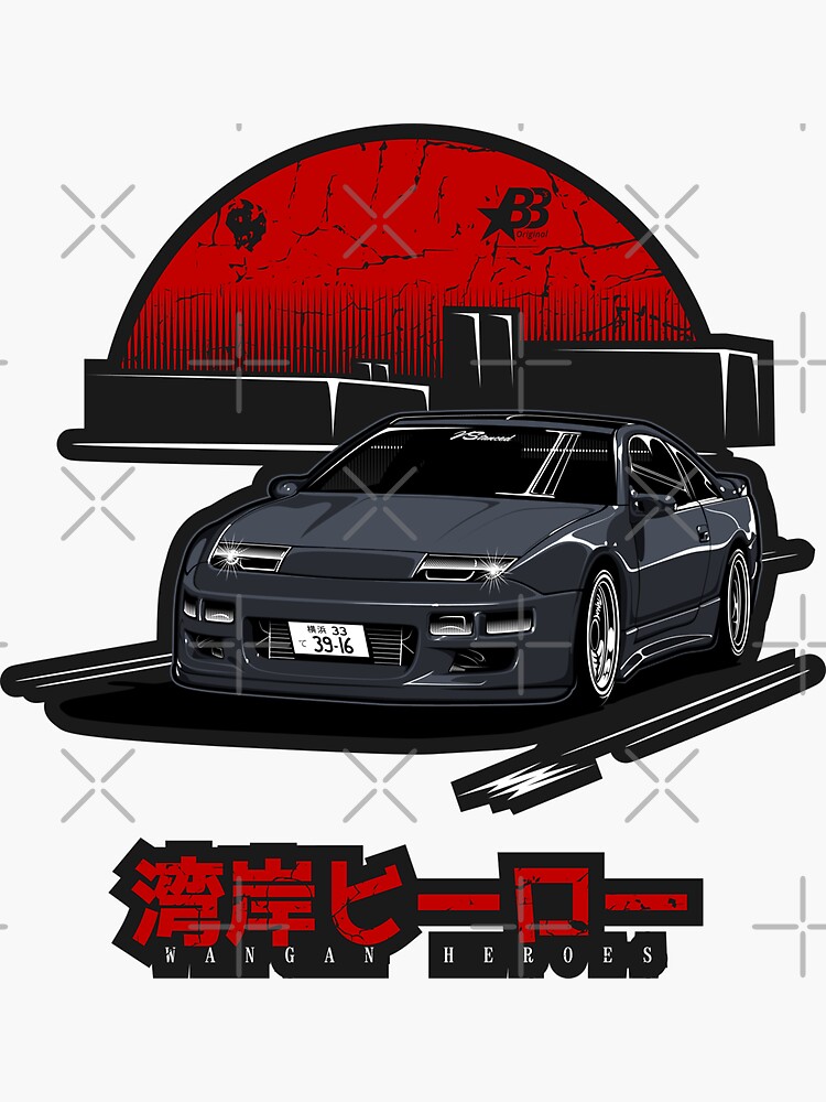 Wangan Heroes Z32 - Black - Sticker by BBsOriginal