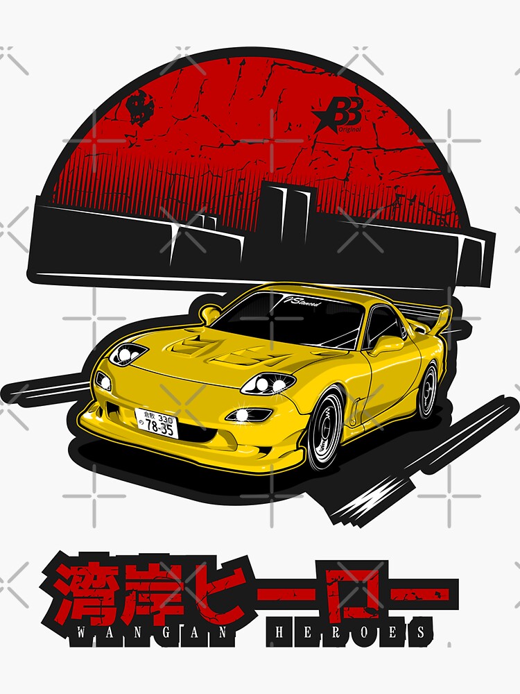 Wangan Heroes FD3S - Yellow - Sticker by BBsOriginal