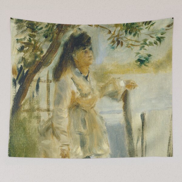 Item preview, Auguste Renoir, Woman by a Fence, 1866 Painting designed and sold by VibrantDesign.