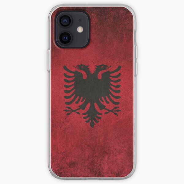 Vieux et usé en détresse Vintage drapeau de l'Albanie Coque souple iPhone