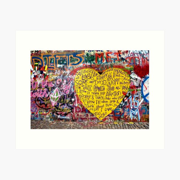 Graffiti Heart Canvas Wall Art  Beatles Lyrics Heart Print