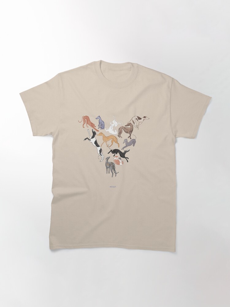 Alternate view of Greyhound Love - Adopt Classic T-Shirt