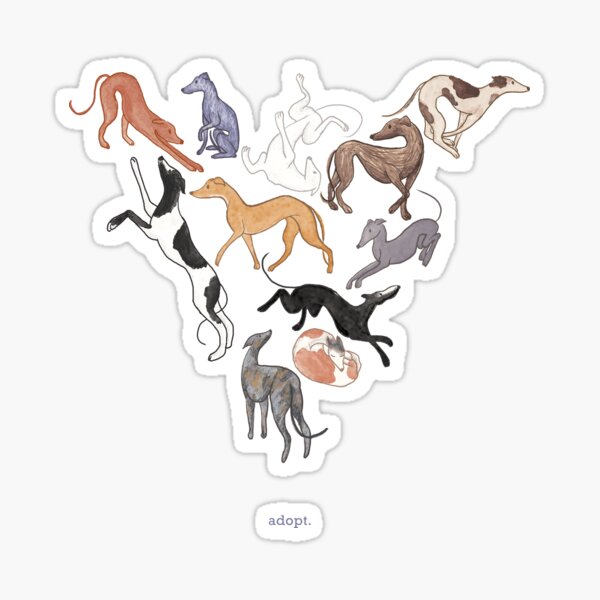 Greyhound Love - Adopt Sticker