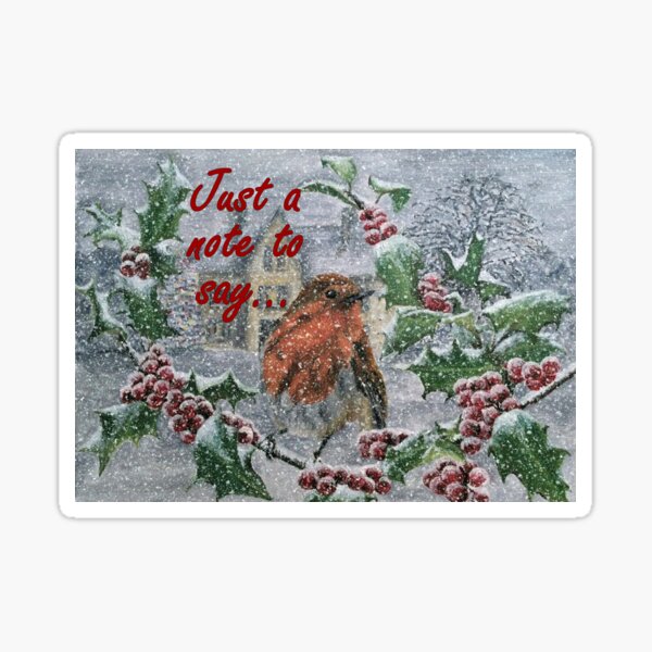 Robin in Snow - Just a Note to Say... Card Sticker