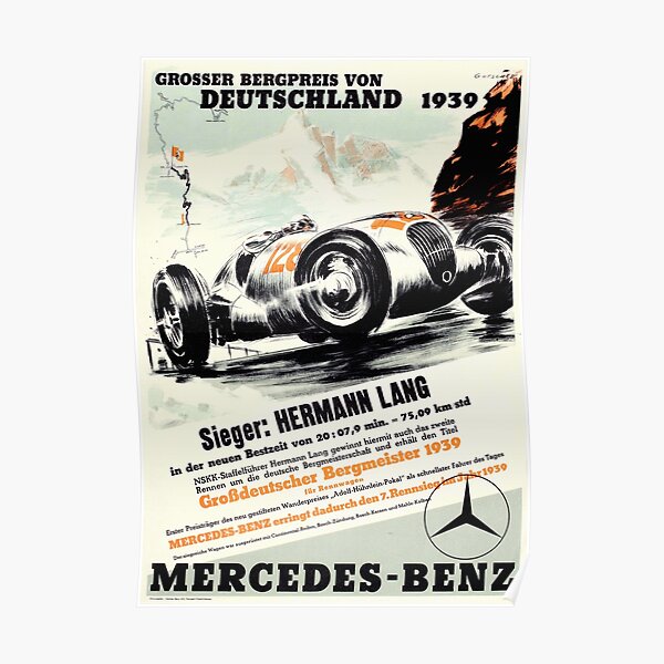 Vintage Deutschland Grand Prix 1939 Poster