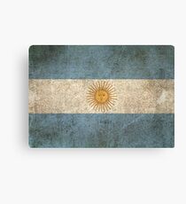 Old and Worn Distressed Vintage Flag of Argentina Canvas Print