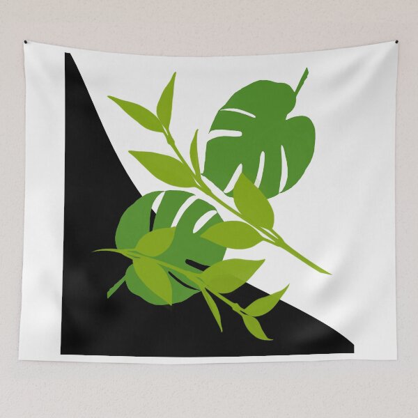 Item preview, Tropical Leaves Wavy Halftone designed and sold by GrimalkinStudio.