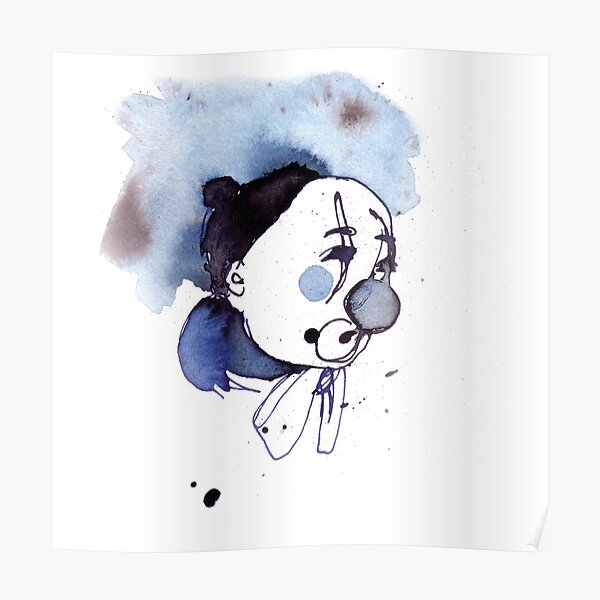 Blue Mood Circus Clown Poster
