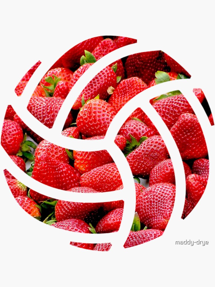 "Strawberry Volleyball " Sticker for Sale by maddydrye Redbubble