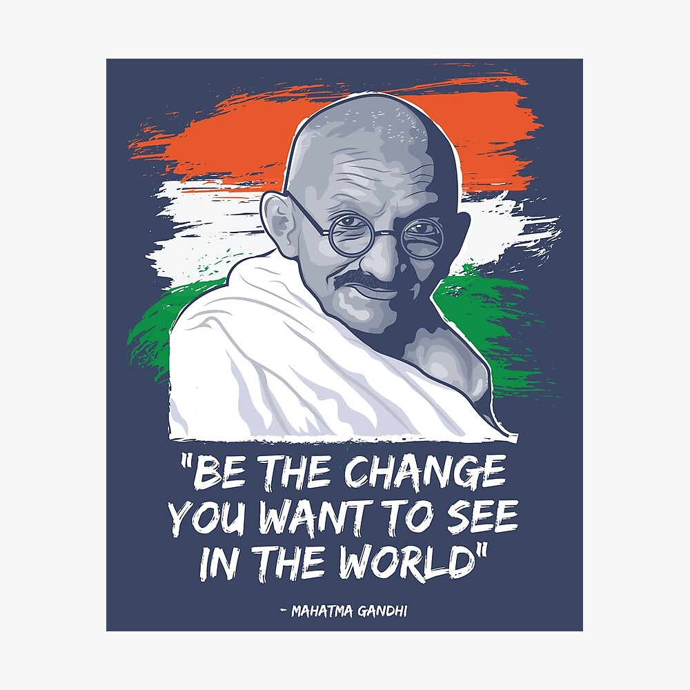 Mahatma Gandhi citar Poster-Foto impresión Arte Regalo-La Paz sea el cambio