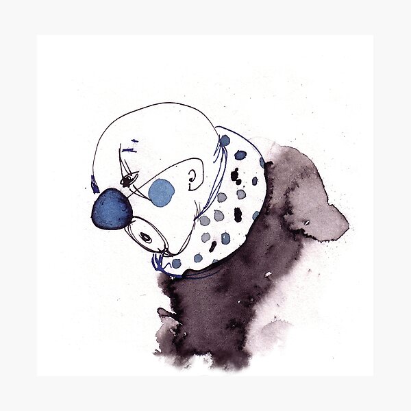 Blue Mood Circus Clown II Photographic Print
