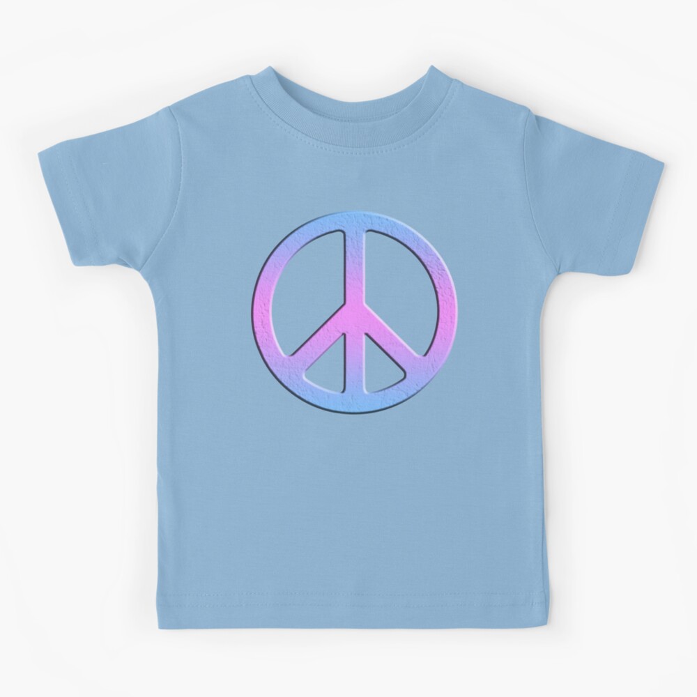 Gender Peace Sign Blue Pink Purple Kids T Shirt By 321outright Redbubble - peace sign purple shirt roblox