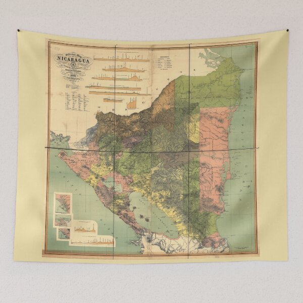 Item preview, Map of Nicaragua (1898) designed and sold by allhistory.