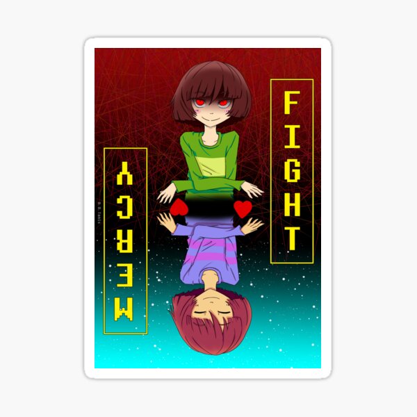 Undertale Frisk and Chara - Fight - Sticker