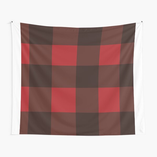 Red and Black Plaid Tapestry