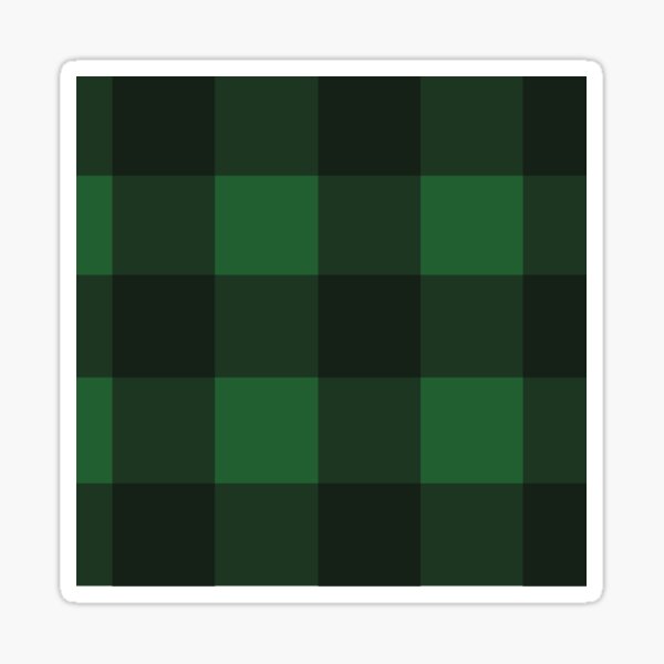 Green and Black Plaid Sticker