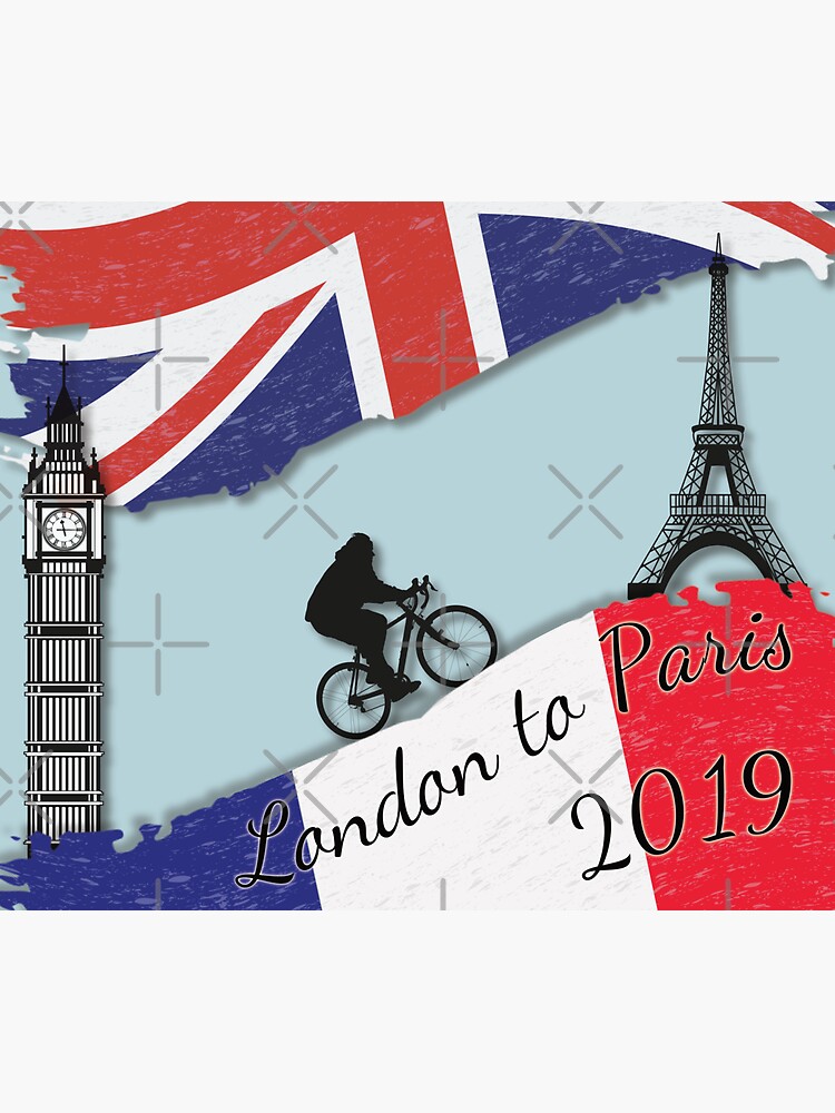 "London to Paris 2019" Sticker for Sale by cycleexplorers Redbubble