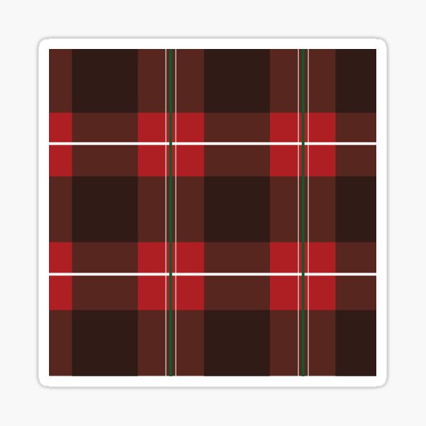 Red and Black Plaid with Green Stripes Sticker