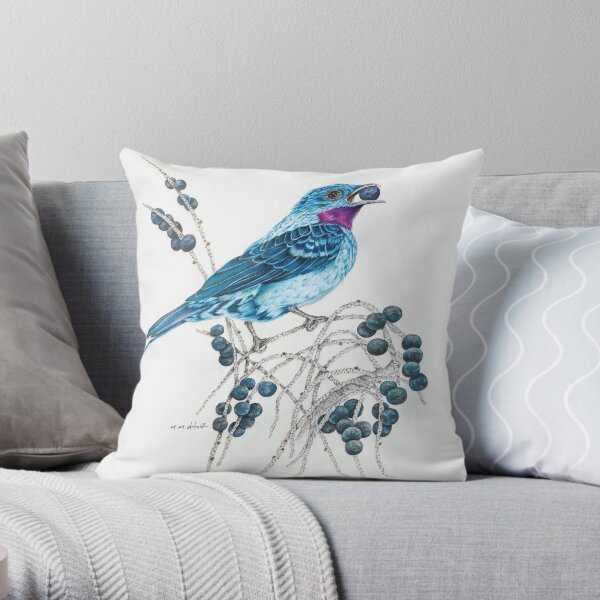 Natterer's Cotinga Pillows and Totes Throw Pillow