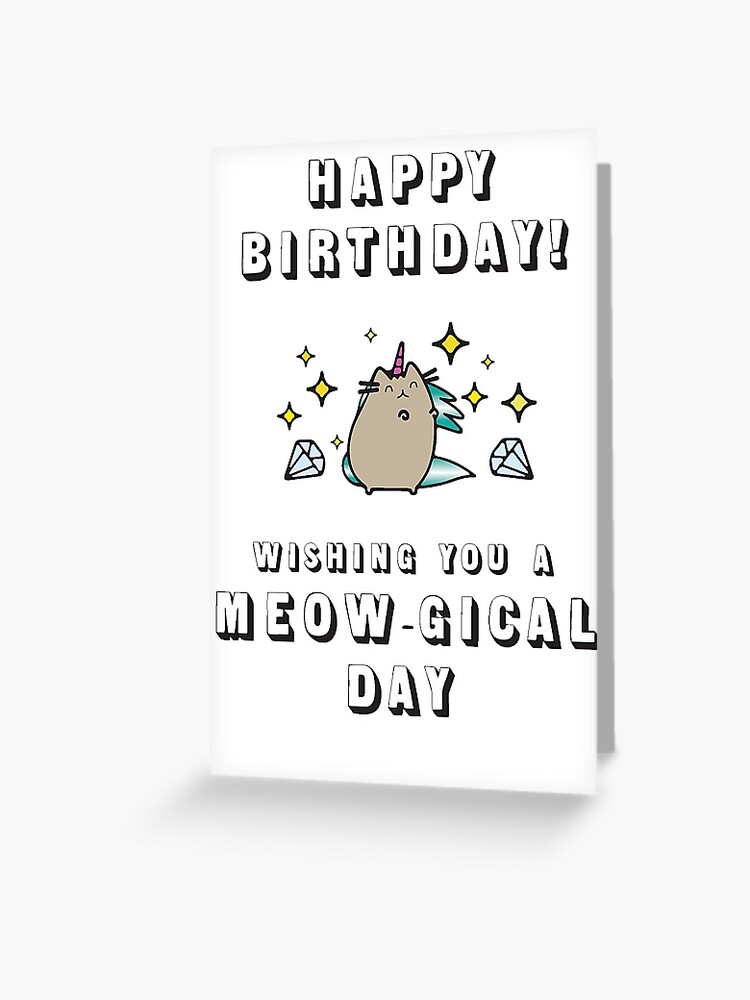 Cute Pusheen the Cat Cartoon Birthday Christmas Blank Funny Humour