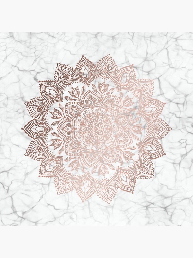 Boho Mandala - Rosegold on Marble by halconiandesign