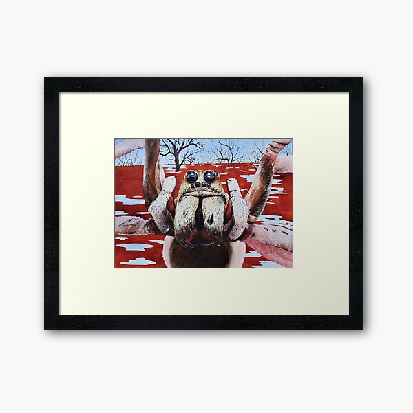 "Menindee Wolf" - wolf spider painting Framed Art Print