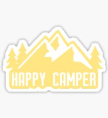 Glücklicher Camper (gelbe Berge) Sticker