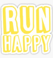 Run Happy (yellow) Sticker