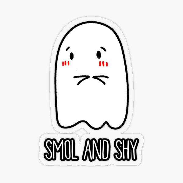 Smol and Shy | social anxiety anxious ghost cute Transparent Sticker