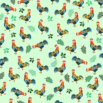 Artwork thumbnail, Rooster Pattern by ekpatterns