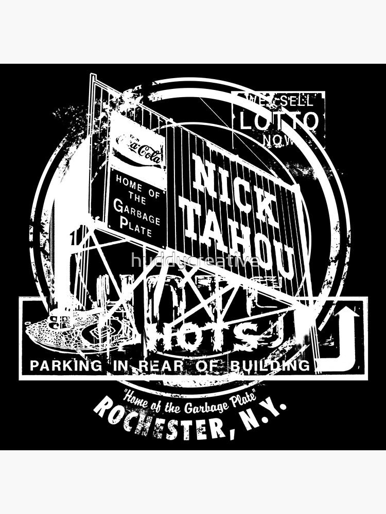 Rochester Hots Garbage Plate (Grey Print) Essential T-Shirt for Sale by  huddycreative