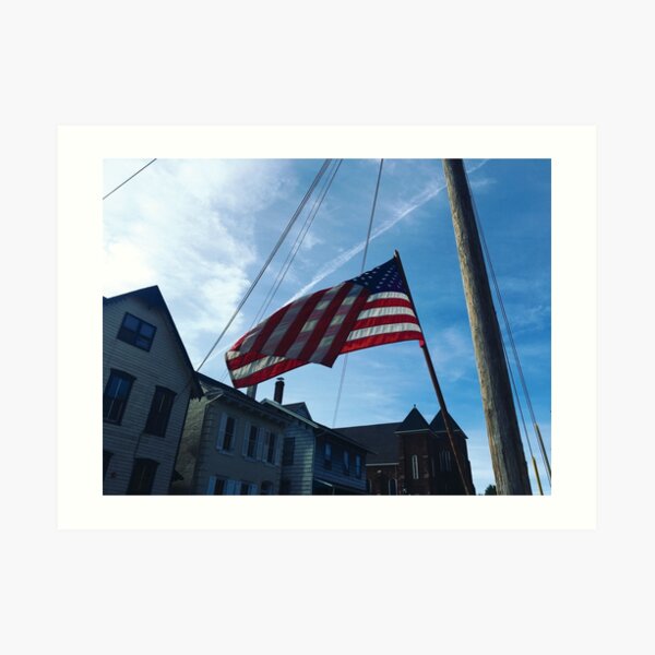 American Flag on Spring Art Print