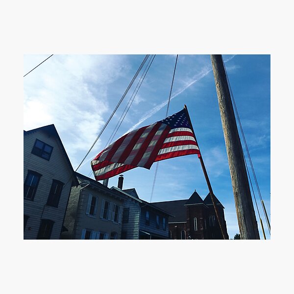 American Flag on Spring Photographic Print