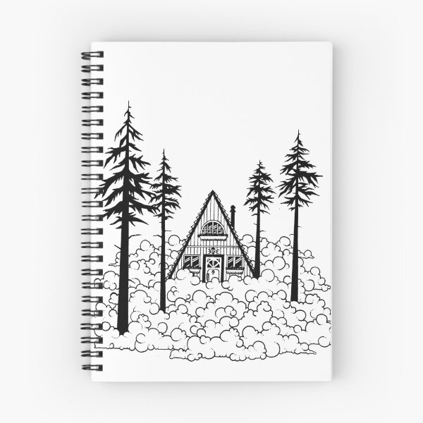 Item preview, Paradise is an A-frame Cabin - Original pen and ink illustrated design designed and sold by SnowlineArt.