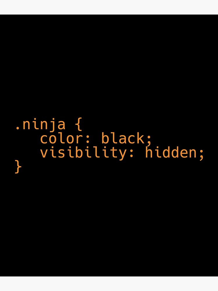 Css Coding Ninja Poster By Evelyus Redbubble
