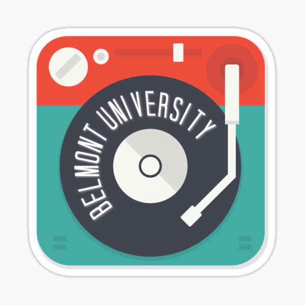 Belmont University Record Player Sticker