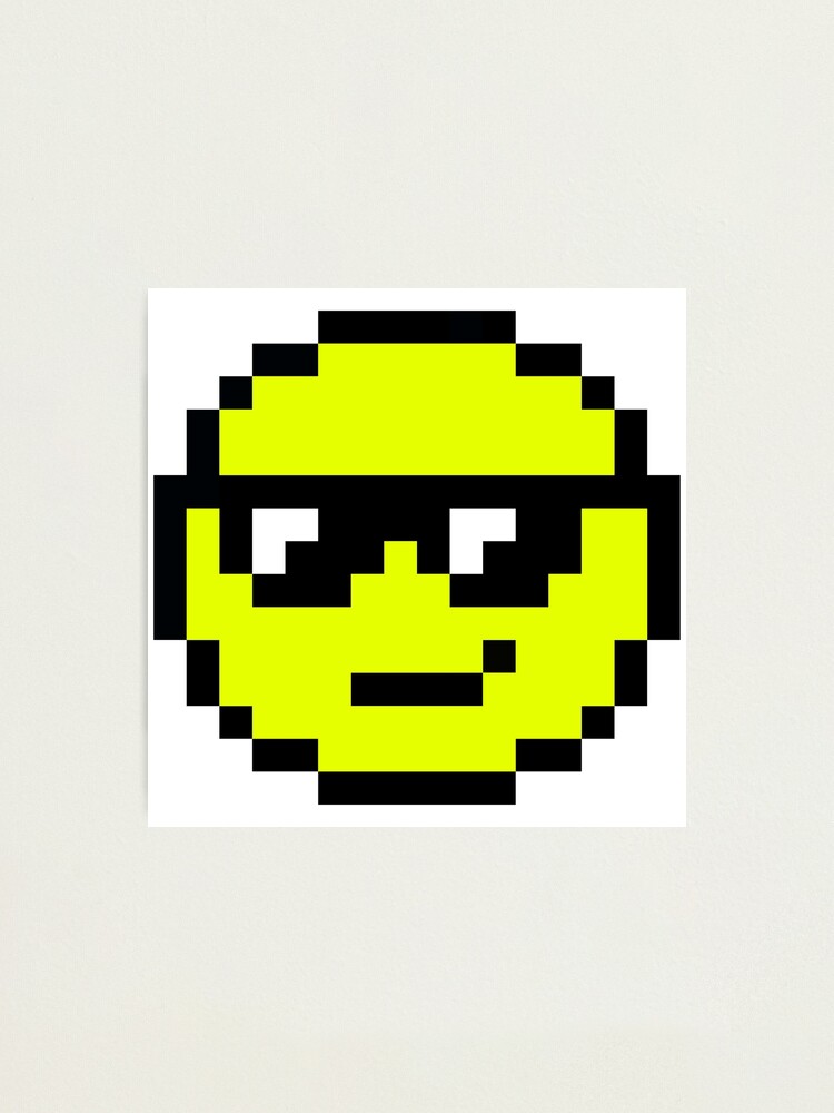smiley face pixel art photographic print by ragnarokdesigns redbubble redbubble