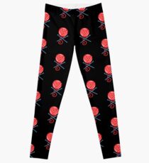 Knitting Pirate crossbones in RED! Leggings