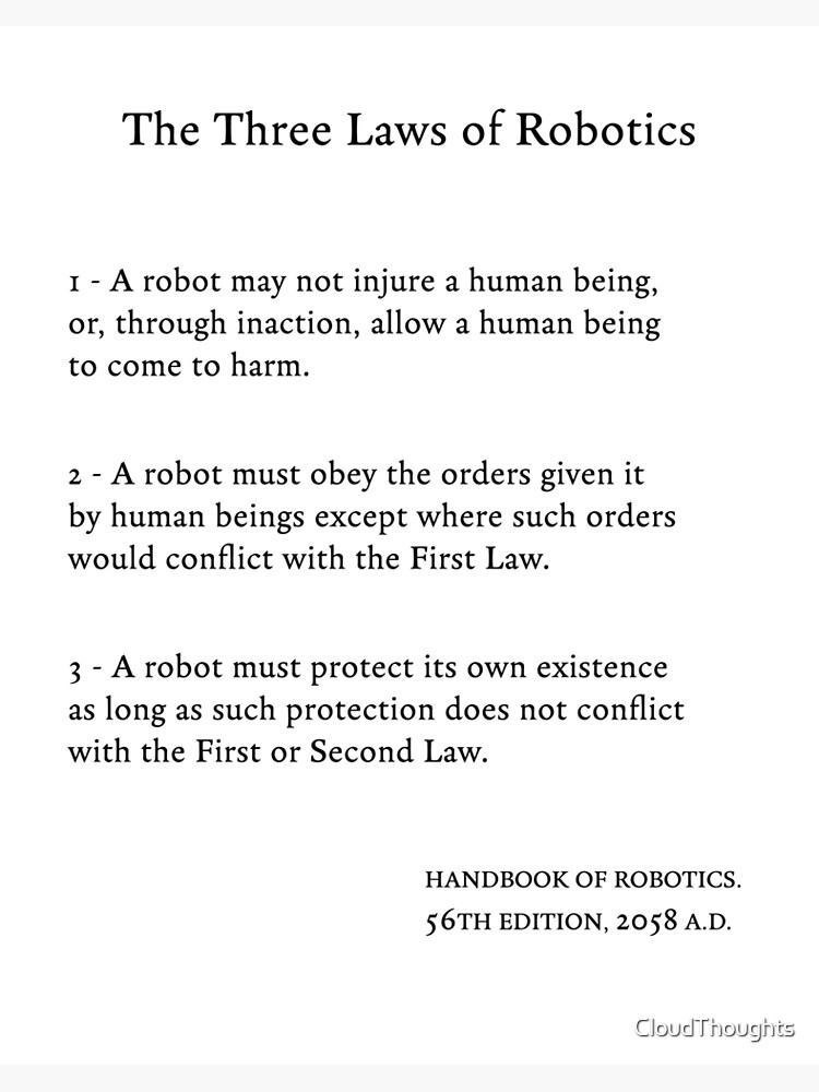The Three Laws of Robotics" Art Board Print for Sale by CloudThoughts |