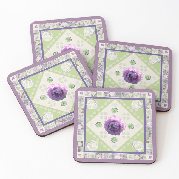 Item preview, Hearts 'n Green White 'n Violet Roses on Lavender designed and sold by STHogan2.