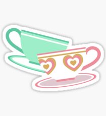 Mad Tea Party Teacups - Pink & Green Sticker