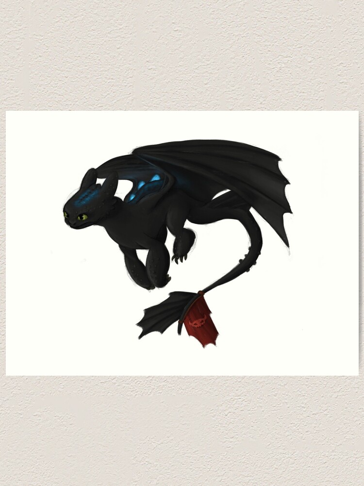 Toothless How To Train Your Dragon Art Print By Jssannart Redbubble