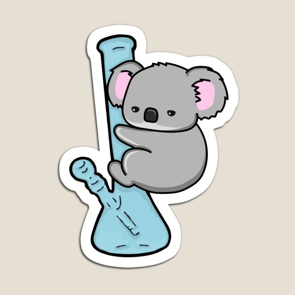 Artikelvorschau, Entsteinter Koala - Cartoon-Koala, der Bong umarmt entworfen und verkauft von herbalmafia.