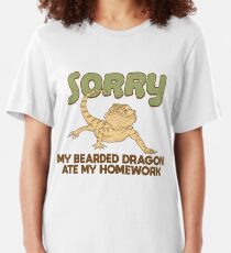 My Bearded Dragon Ate My Homework - Funny Reptile Gift Slim Fit T-Shirt
