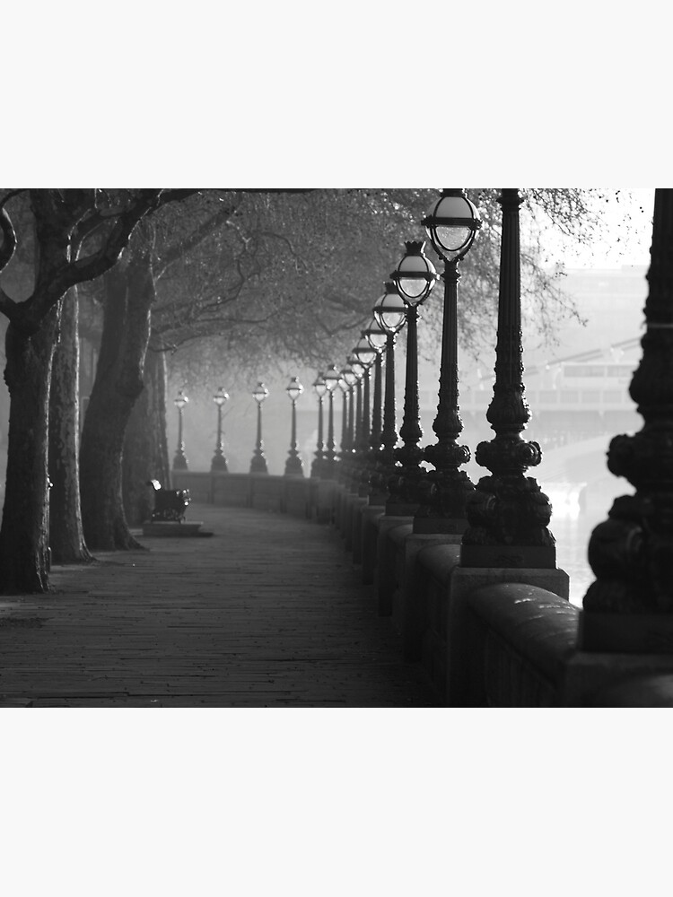 Thumbnail 2 of 2, Greeting Card, Chelsea Embankment, London. in Back and white designed and sold by hwjgage.