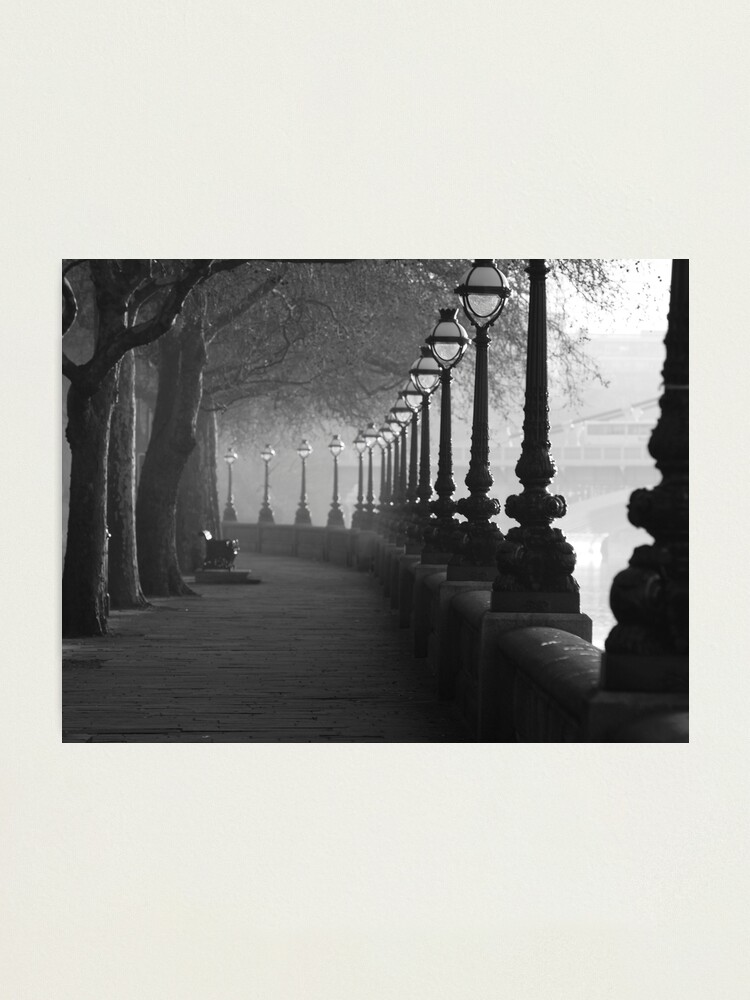 Thumbnail 2 of 3, Photographic Print, Chelsea Embankment, London. in Back and white designed and sold by hwjgage.