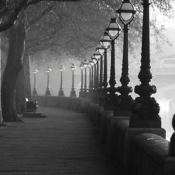 Artwork thumbnail, Chelsea Embankment, London. in Back and white by hwjgage